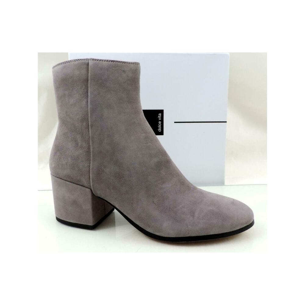 Women's Shoes Dolce Vita Maude Block Heel Ankle Boots Smoke Grey Suede
